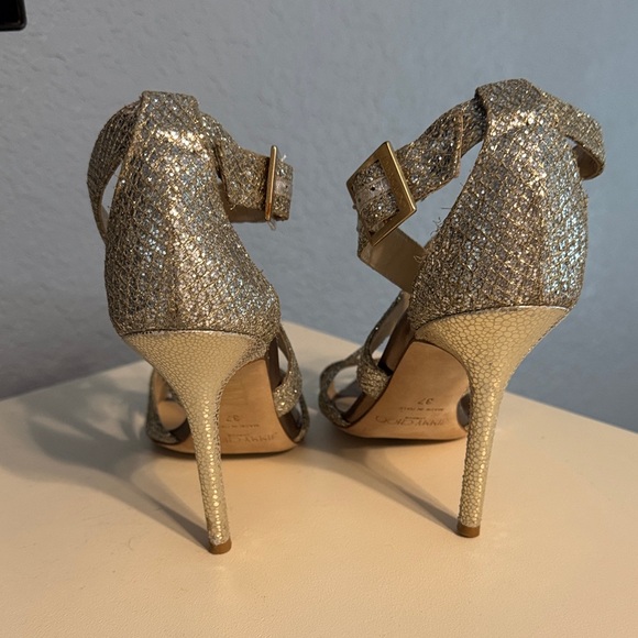 Jimmy Choo Glittering Silver Strappy Heels - Picture 4 of 6